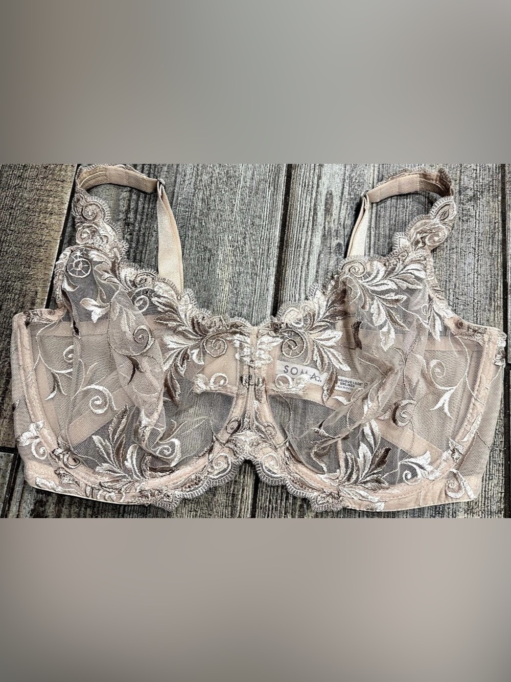 Soma Sensuous Lace Unlined Bra Floral 38DD